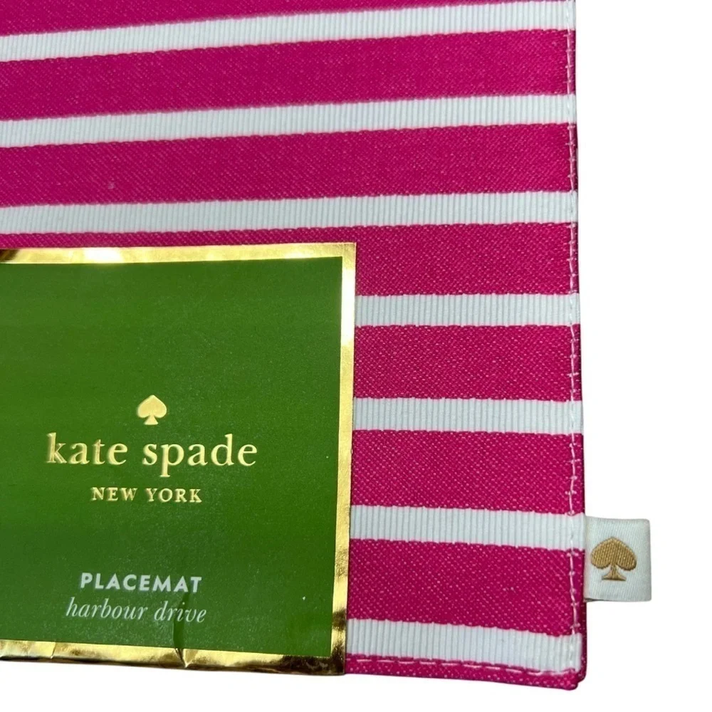 Kate Spade New York Harbour Drive Placements Set of 2 Pink White Stripe Preppy
